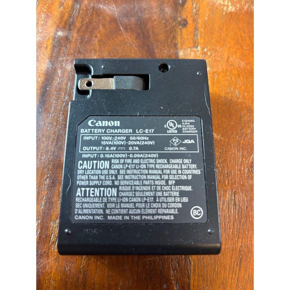 Canon LC-E17 Battery Charger for LP-E17 EOS RP Rebel T6i T6s T7i 77D Black
